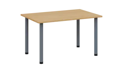 CRTR 120 jídelní stůl, kovová podnož stříbrná, deska 25 mm, 1194x800 mm, javor horský